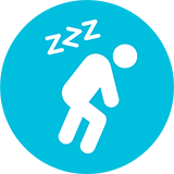 Icon: Ein Mensch ist müde